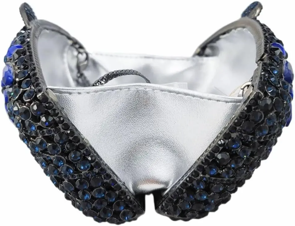 Vintage Women Crystal Evening Bags Sparkly Necklace Shape Rhinestone Handbag Clutch Wedding Party Shoulder Bag