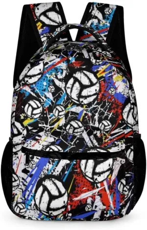 Volleyball School Backpack for Kids Girls Boys, 16 Inch Cool Volleyball Themed Bookbag, Personality School Backpack for Students Children, sustainable, Lightweight, Large Capacity