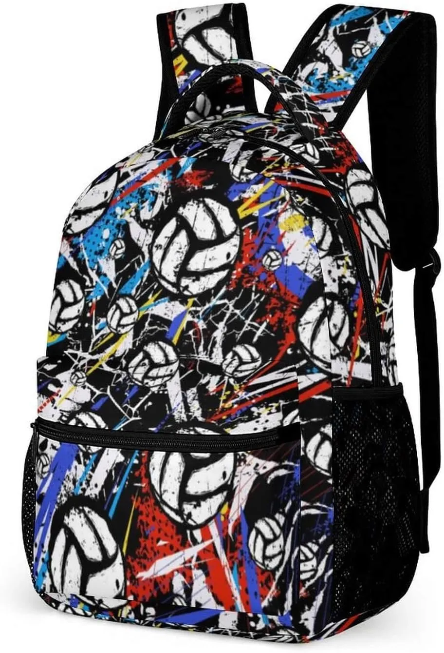 Volleyball School Backpack for Kids Girls Boys, 16 Inch Cool Volleyball Themed Bookbag, Personality School Backpack for Students Children, sustainable, Lightweight, Large Capacity