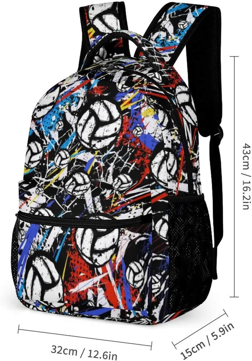 Volleyball School Backpack for Kids Girls Boys, 16 Inch Cool Volleyball Themed Bookbag, Personality School Backpack for Students Children, sustainable, Lightweight, Large Capacity