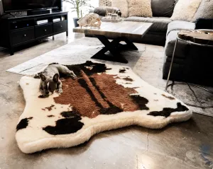 Waterproof Memory Foam Dog Bed - Brown Faux Cowhide