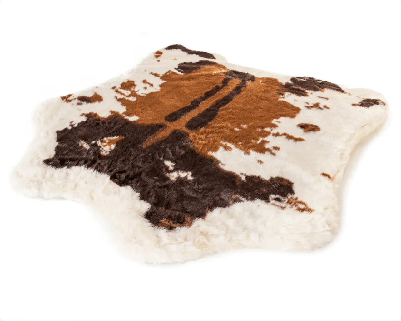 Waterproof Memory Foam Dog Bed - Brown Faux Cowhide