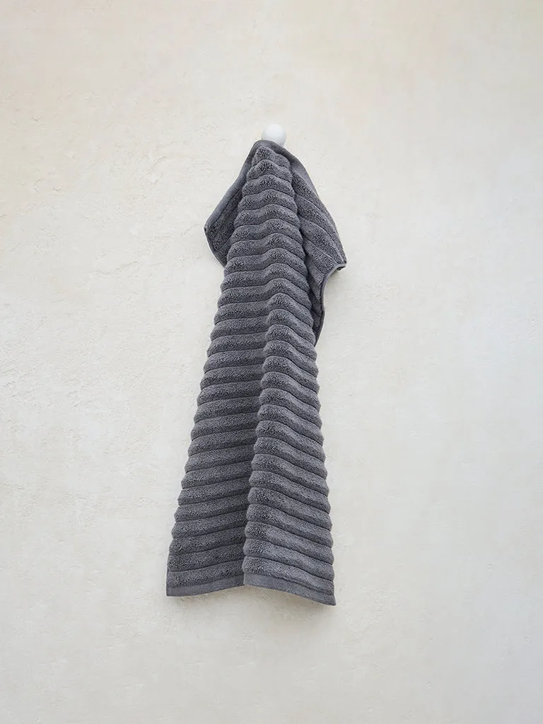 Westside Home Charcoal Self-Striped Hand Towel