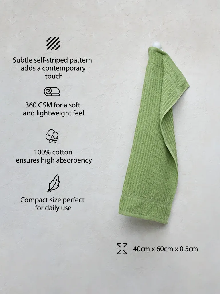 Westside Home Lime Self-Striped Hand Towel