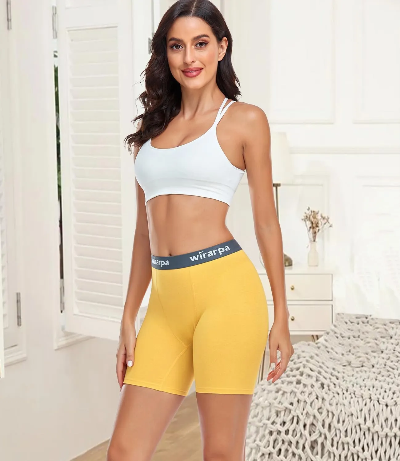 wirarpa Women's Boxer Briefs Cotton Underwear Anti Chafing Boy Shorts Panties 5.5" Inseam 4 Pack