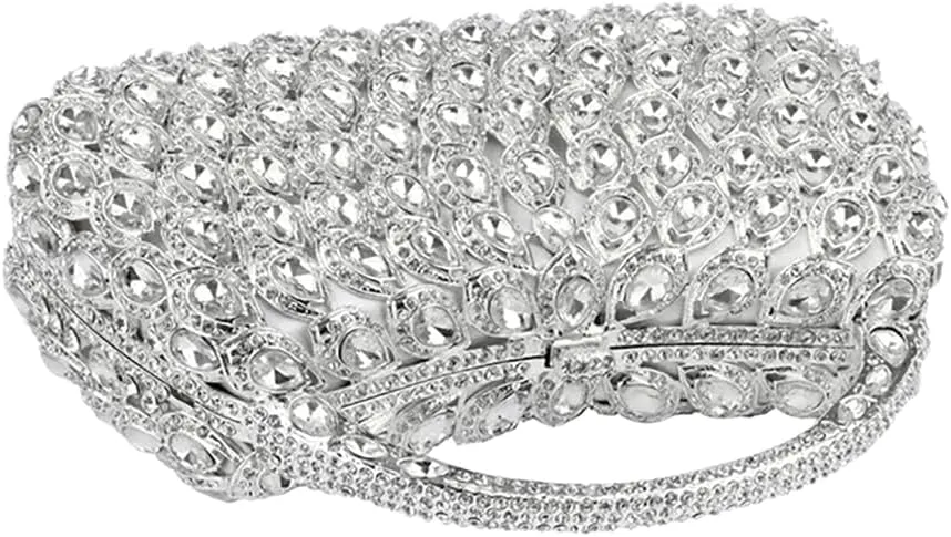 Women Rhinestone Evening Handbag Bling Top-Handle Clutch Purse Luxury Shoulder Evening Bag for Wedding Cocktail Party