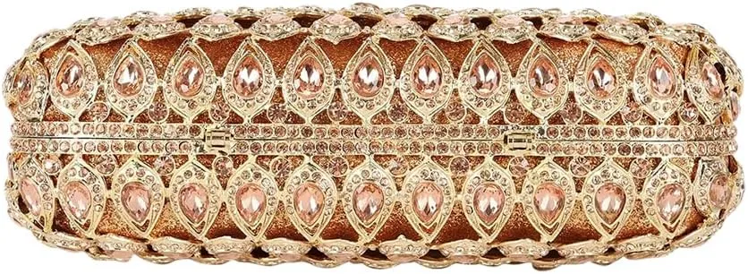 Women Rhinestone Evening Handbag Bling Top-Handle Clutch Purse Luxury Shoulder Evening Bag for Wedding Cocktail Party