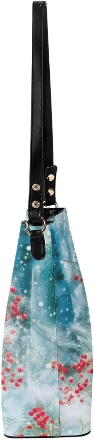 Womens Christmas Tote Bags with Detachable Strap and Compatments for Ladies Large Crossbody Shoulder Satchel