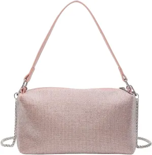 Women's Evening Handbag Rhinestone Clutch Bag Bridal Wedding Purse Bling Crystal Shoulder Bag With Detachable Chain