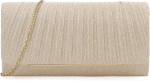 Women's Sparkling Evening Clutch Purse-Glitter Handbag with Detachable Strap for Weddings, Prom, Cocktail Parties