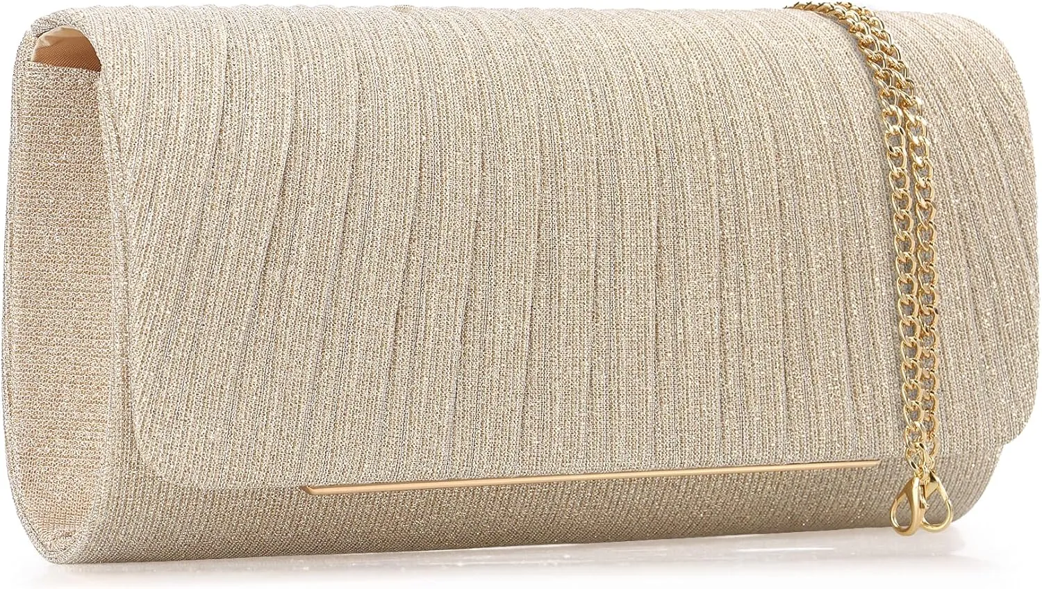 Women's Sparkling Evening Clutch Purse-Glitter Handbag with Detachable Strap for Weddings, Prom, Cocktail Parties