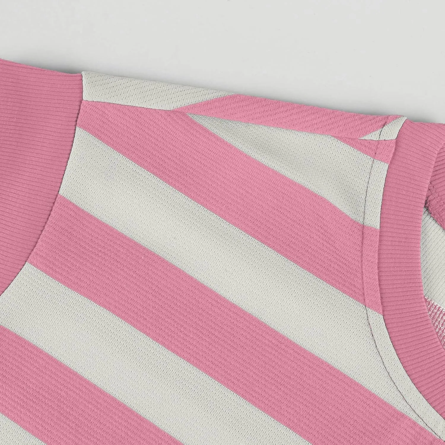 Womens Striped Summer Dresses 2024 Crewneck Patchwork Casual Loose Color Block Tshirt Dress with Pockets