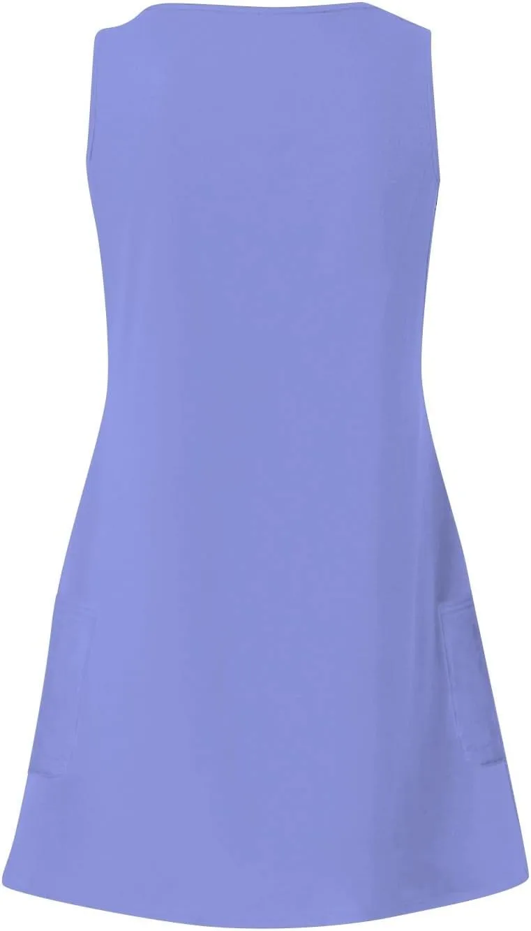 Womens Summer Dresses 2024 T-Shirts Dress Loose V Neck Sleeveless Tank Dresses Sundresses Floral/Plain