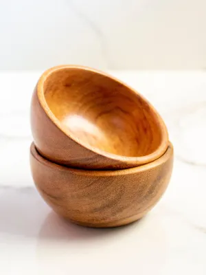 Wooden Baby Bowls Set Of Two Brown