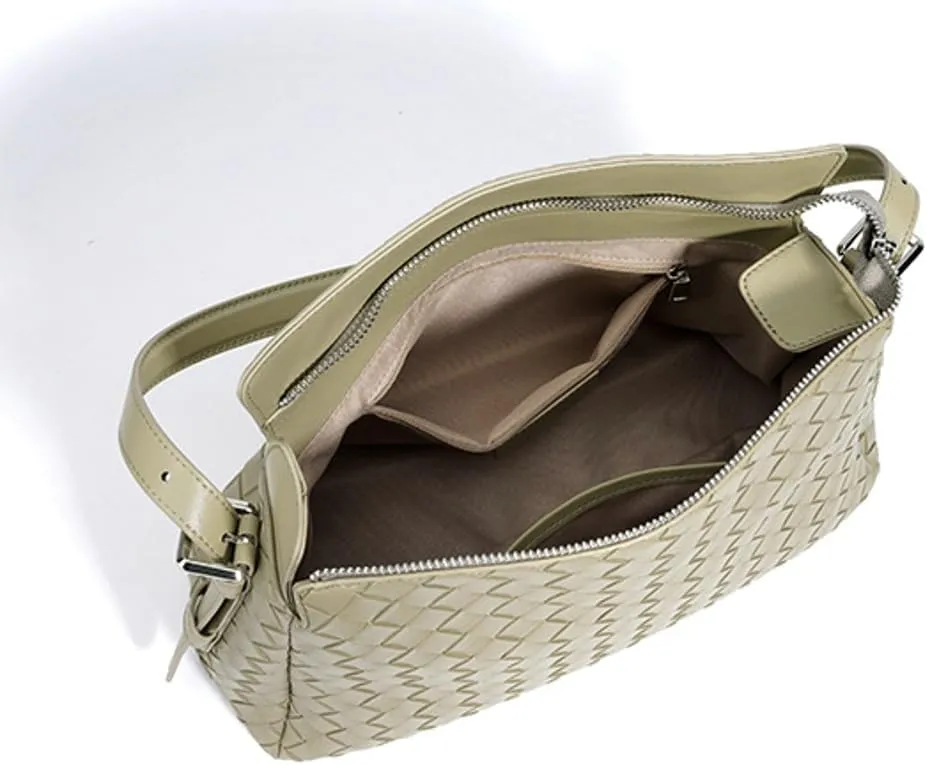 Woven Leather Clutch Purse for Women Slouchy Hobo Shoulder Bag Vintage Top-handle Tote Purse Ladies Crossbody Handbag 2025