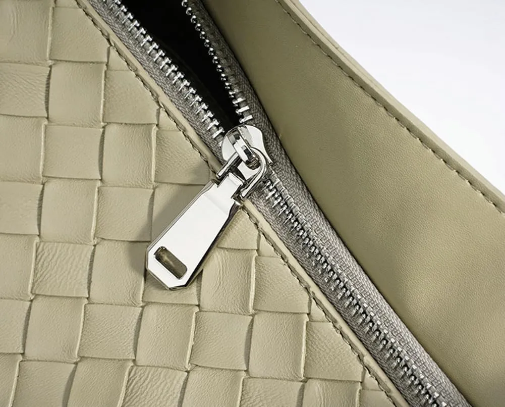 Woven Leather Clutch Purse for Women Slouchy Hobo Shoulder Bag Vintage Top-handle Tote Purse Ladies Crossbody Handbag 2025