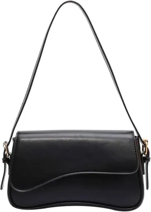 Y2K Vegan Leather Hobo Shoulder Bag for Women, Trendy Saddle Purse with 2 Adjustable Straps, Lightweight Crossbody Purses for Night Evening Prom Going Out Bags