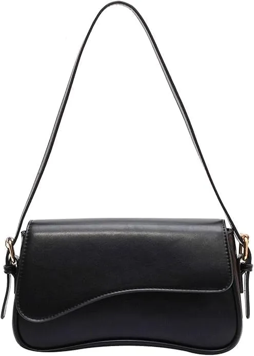 Y2K Vegan Leather Hobo Shoulder Bag for Women, Trendy Saddle Purse with 2 Adjustable Straps, Lightweight Crossbody Purses for Night Evening Prom Going Out Bags